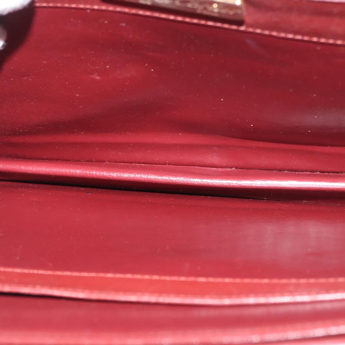 CARTIER Must Line Shoulder Bag Leather Bordeaux Gold Auth 182486