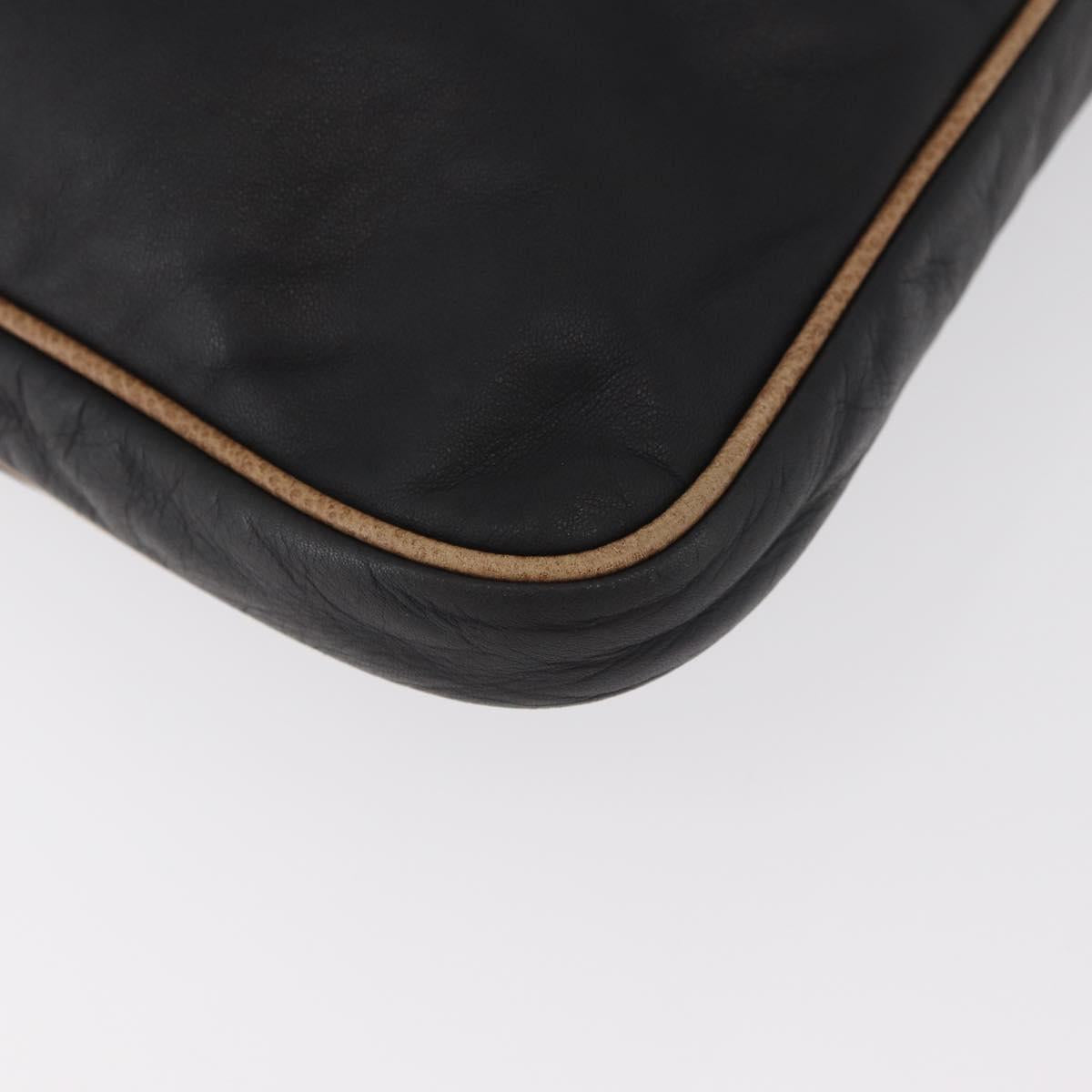 LOEWE Anagram Clutch Bag Leather Black Auth 182494