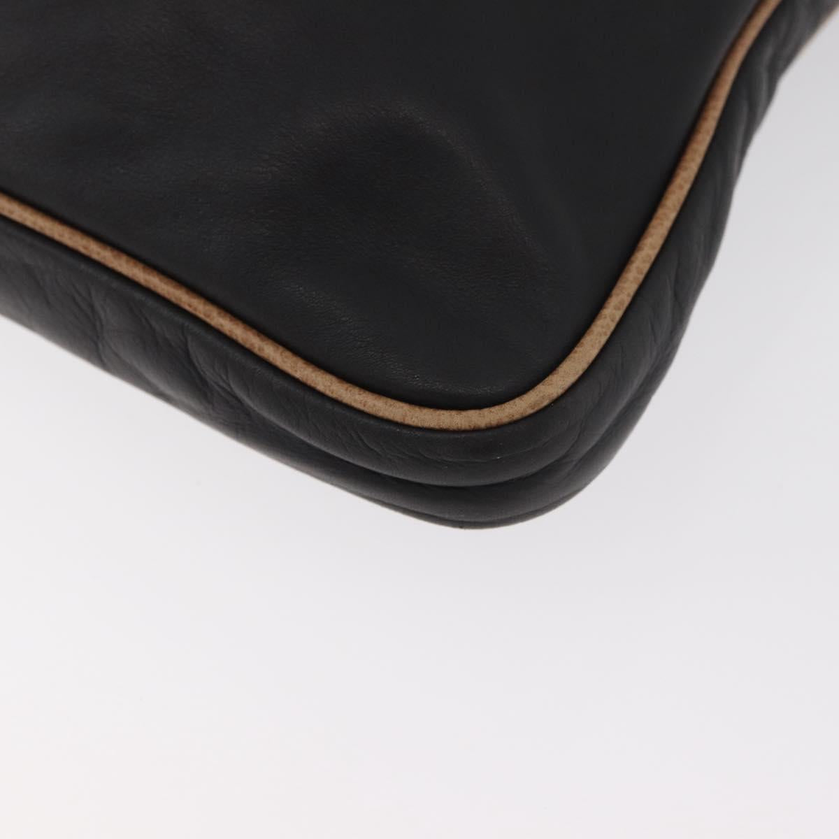 LOEWE Anagram Clutch Bag Leather Black Auth 182494