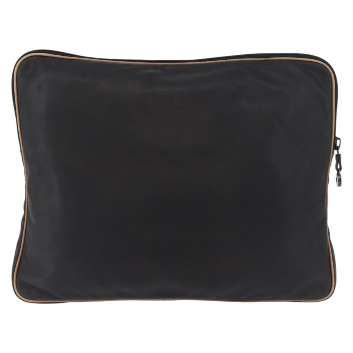 LOEWE Anagram Clutch Bag Leather Black Auth 182494
