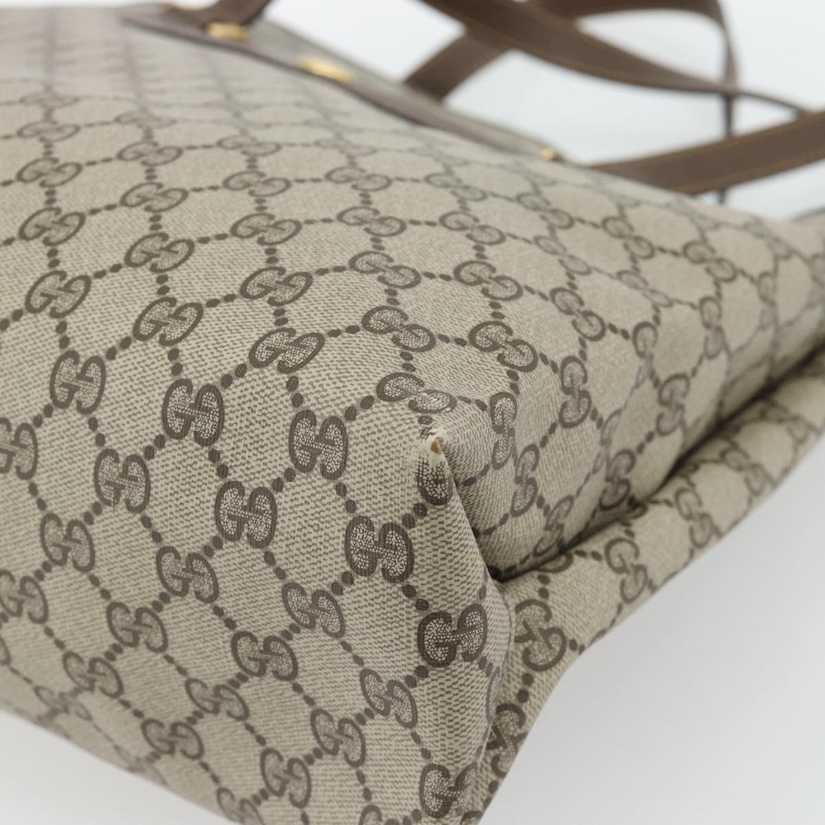 GUCCI GG Supreme Web Sherry Line Bag PVC Beige Red Green 39 02 091 Auth 182498