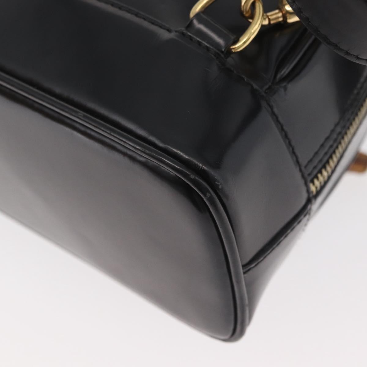GUCCI Bamboo Body Bag Patent leather Brown Gold 003 3444 0127 Auth 182503