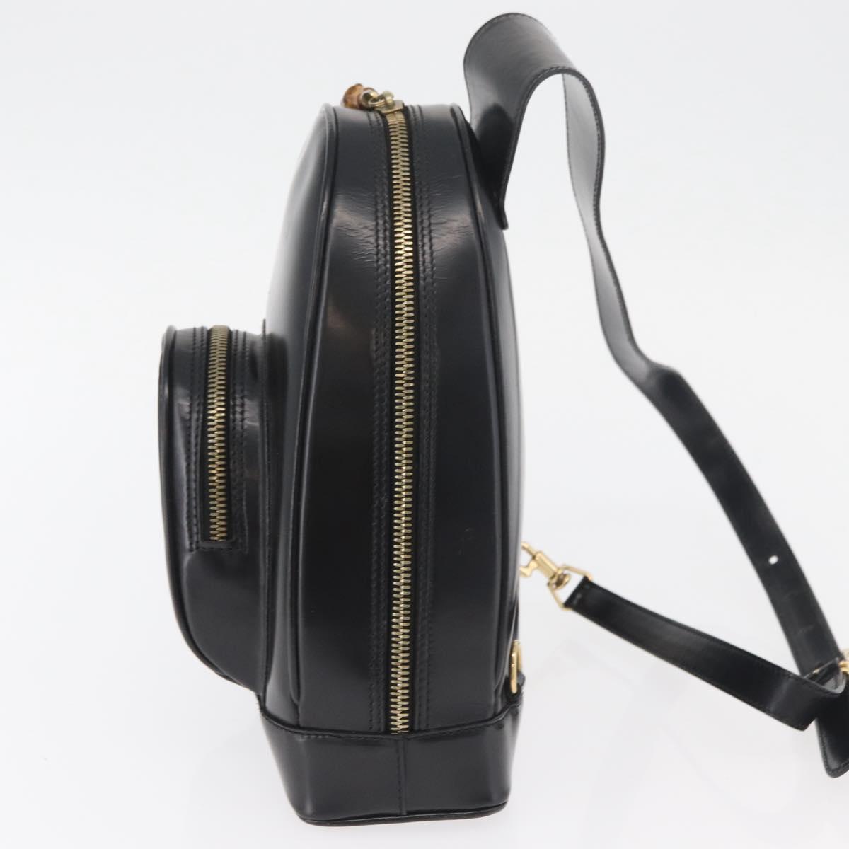 GUCCI Bamboo Body Bag Patent leather Brown Gold 003 3444 0127 Auth 182503