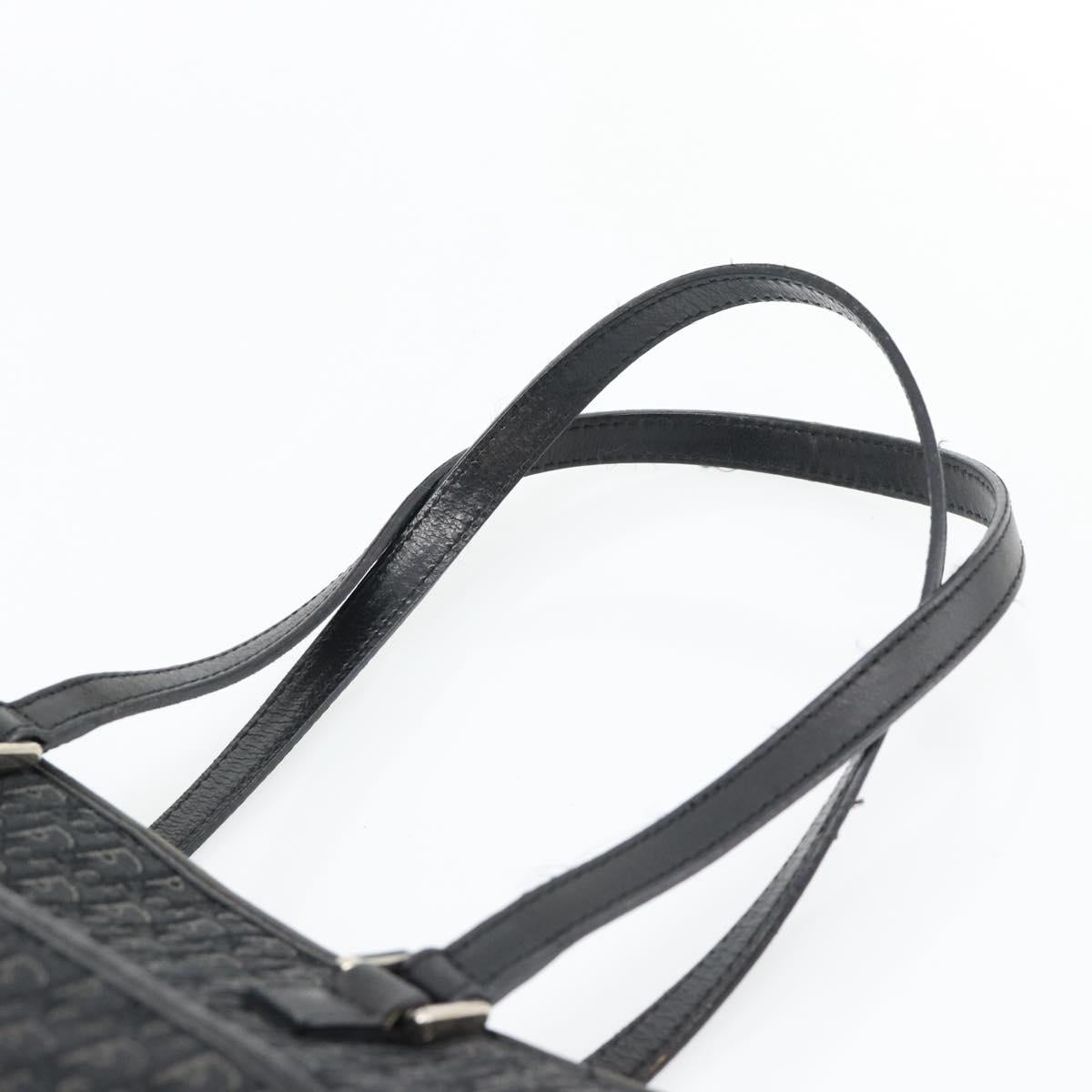 Christian Dior Trotter Canvas Shoulder Bag Black Silver Auth 182504A