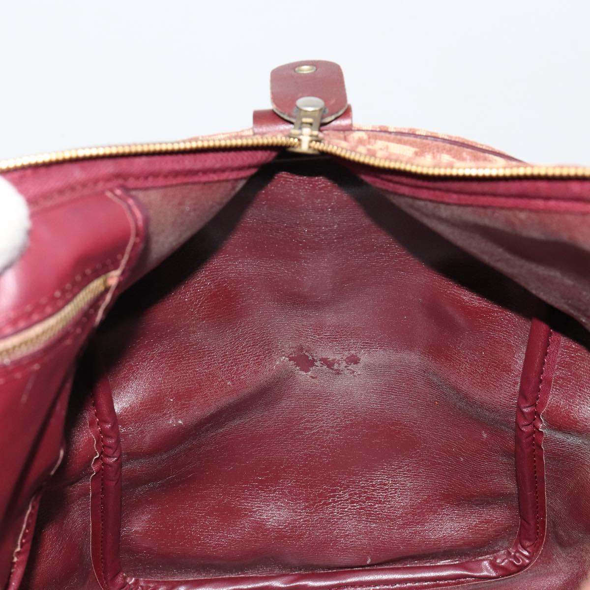 Christian Dior Trotter Canvas Boston Bag Beige Gold Auth 182507