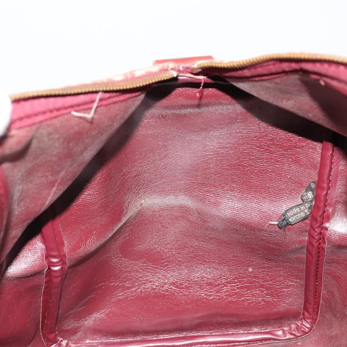 Christian Dior Trotter Canvas Boston Bag Beige Gold Auth 182507