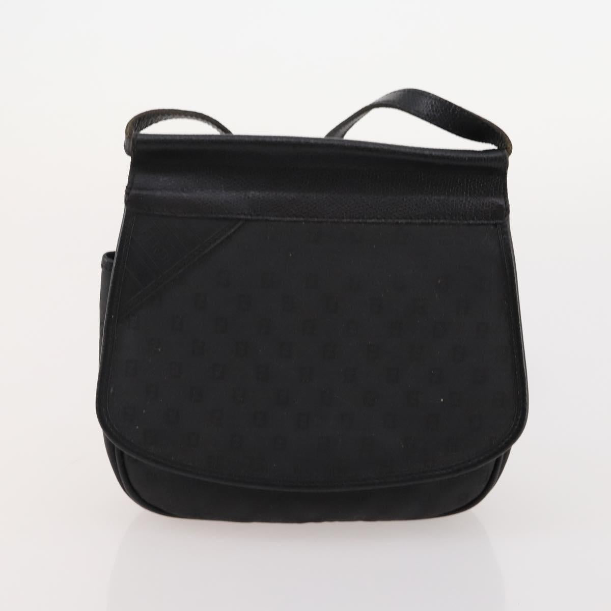 FENDI Zucchino Canvas Bag Coated Canvas 2 Set Black Beige Auth 182517