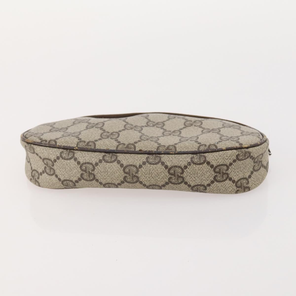 GUCCI GG Supreme Clutch Bag PVC 3 Set Beige Auth 182518