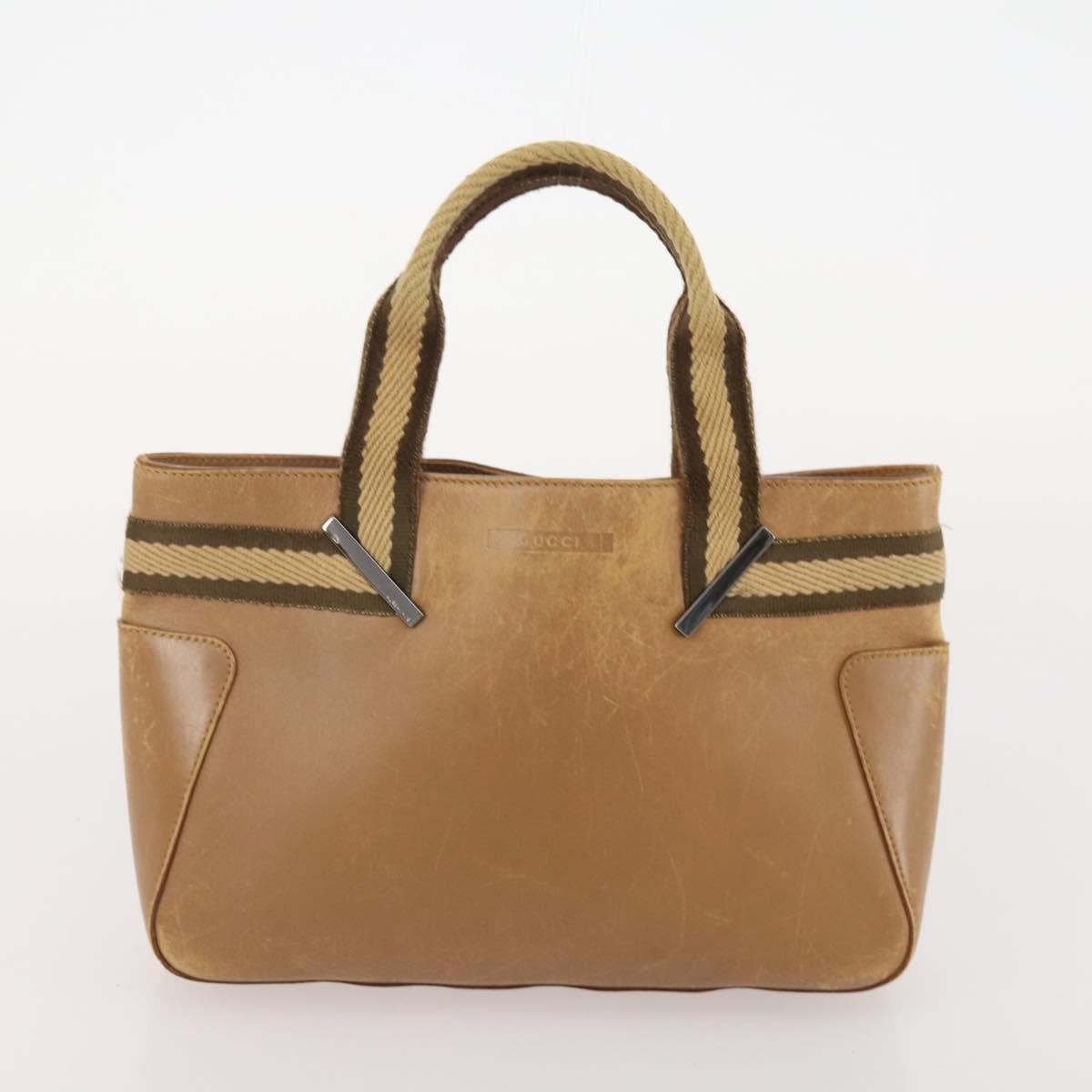 GUCCI Sherry Line Shoulder Bag Leather 2 Set Black Beige Auth 182522