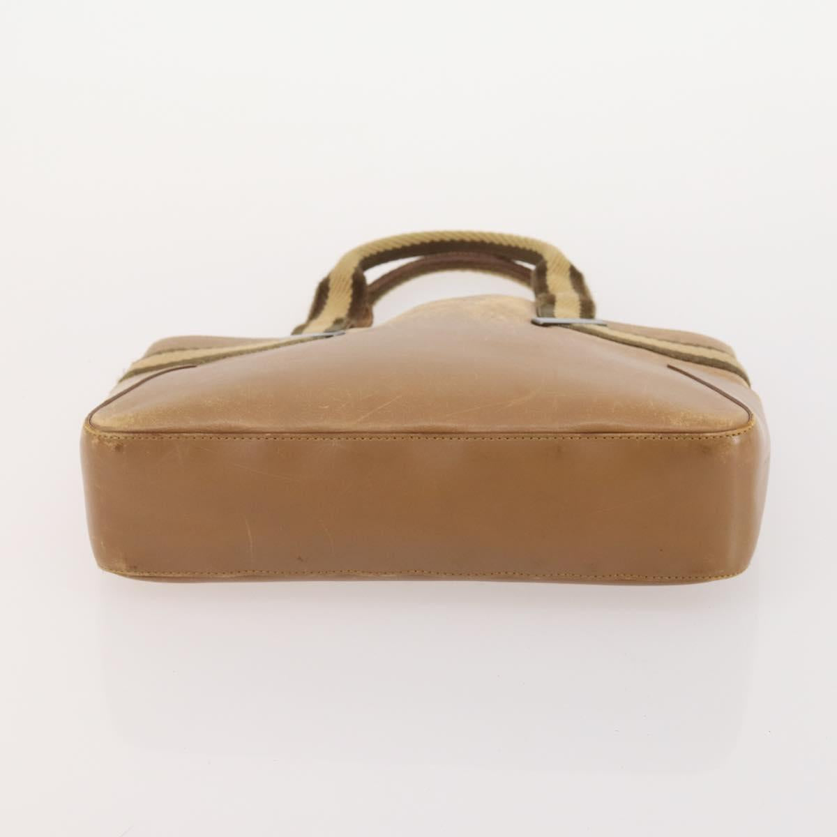 GUCCI Sherry Line Shoulder Bag Leather 2 Set Black Beige Auth 182522