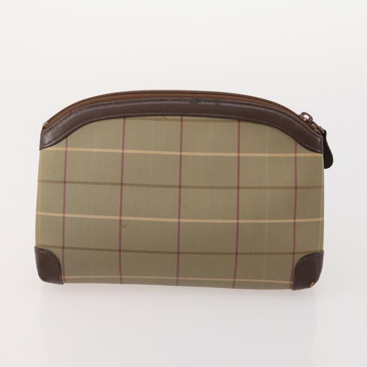 BURBERRY Burberrys Nova Check Bag Leather Canvas 7 Set Beige Black Auth 182523