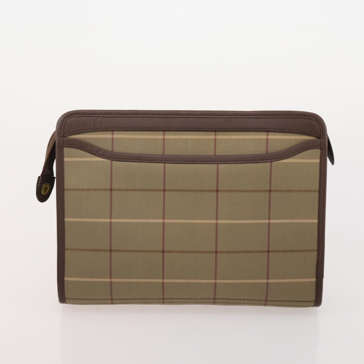 BURBERRY Burberrys Nova Check Bag Leather Canvas 7 Set Beige Black Auth 182523