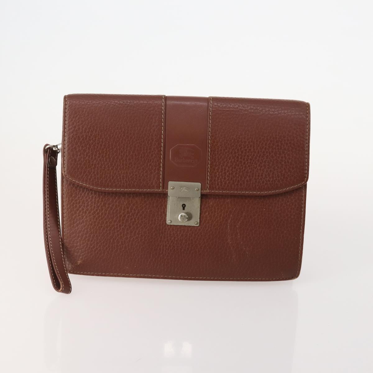 BURBERRY Burberrys Nova Check Bag Leather Canvas 7 Set Beige Black Auth 182523