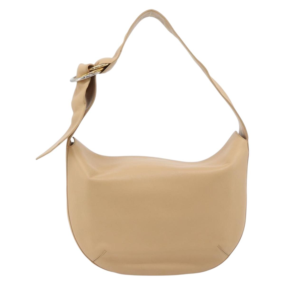 CARTIER Trinity Shoulder Bag Leather Beige Auth 182527V