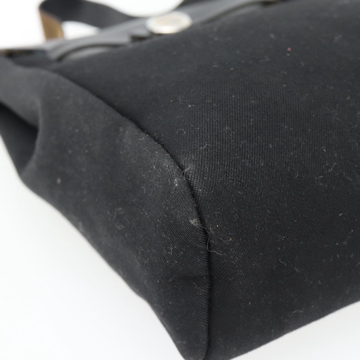 HERMES Herbag TPM Shoulder Bag Canvas Black Auth 182534