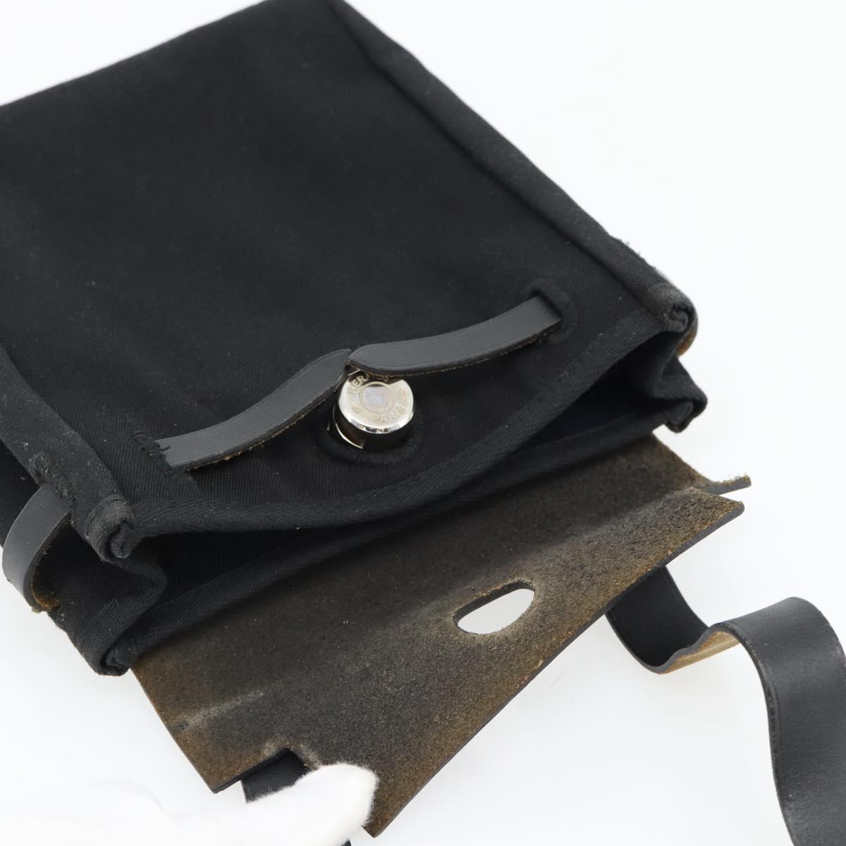 HERMES Herbag TPM Shoulder Bag Canvas Black Auth 182534
