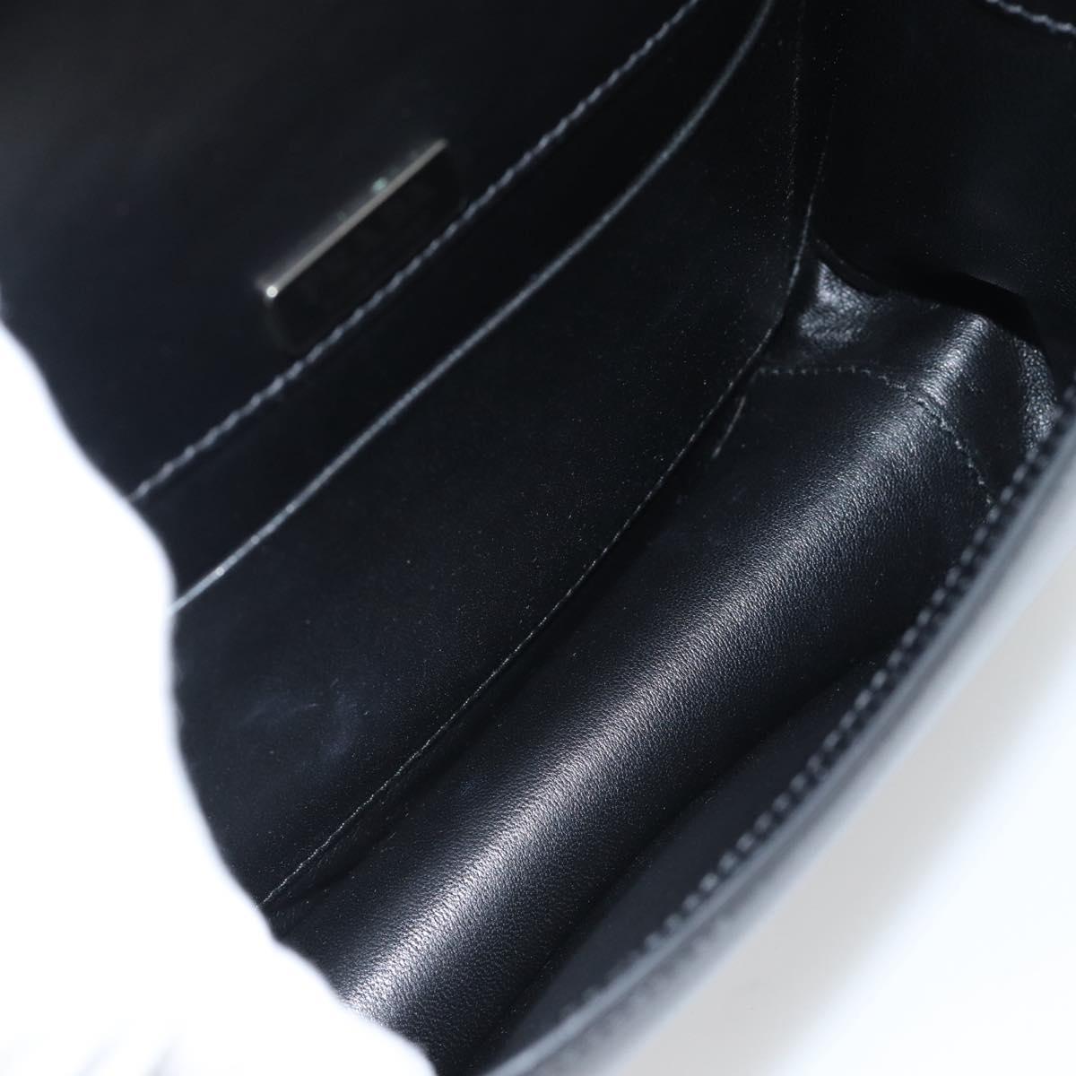 PRADA Chain Shoulder Bag Leather Black Auth 182547M