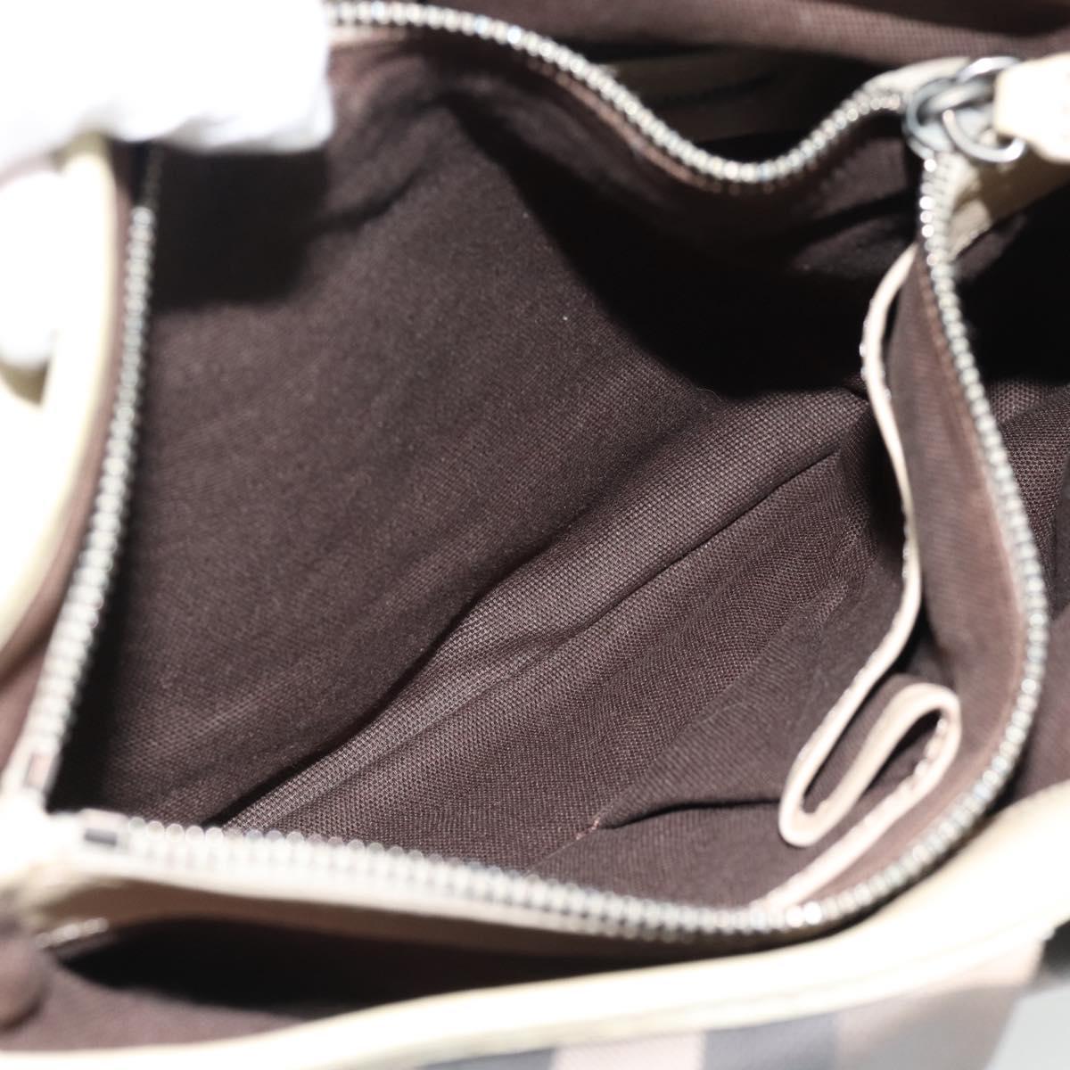 BURBERRY Nova Check Hand Bag PVC 2way Beige Auth 182556A