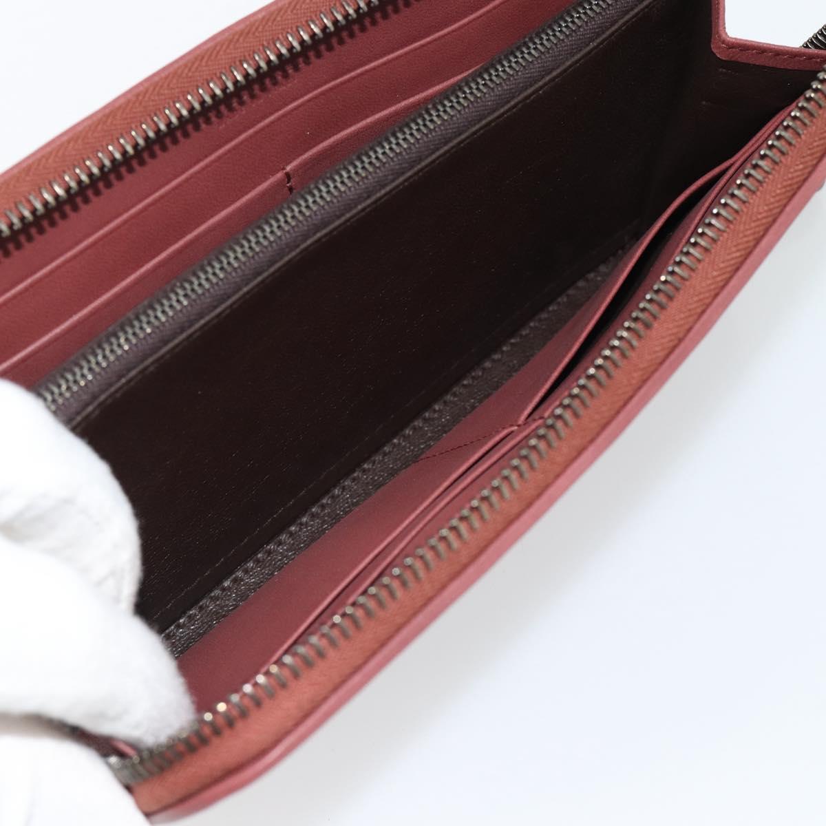 BOTTEGA VENETA INTRECCIATO Long Wallet Leather Brown Silver 114076 Auth 182558M