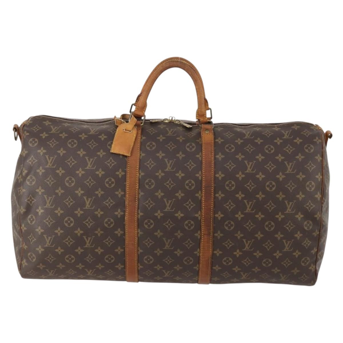 LOUIS VUITTON Monogram Keepall Bandouliere 60 Boston Bag M41412 LV Auth 182560