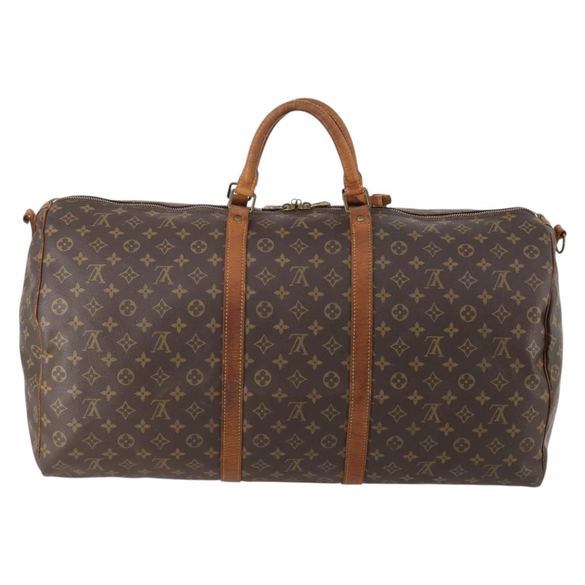 LOUIS VUITTON Monogram Keepall Bandouliere 60 Boston Bag M41412 LV Auth 182560