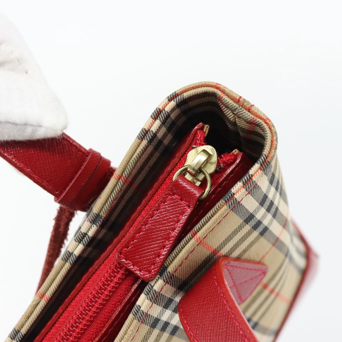 BURBERRY Nova Check Tote Bag Canvas Beige Gold Auth 182564A