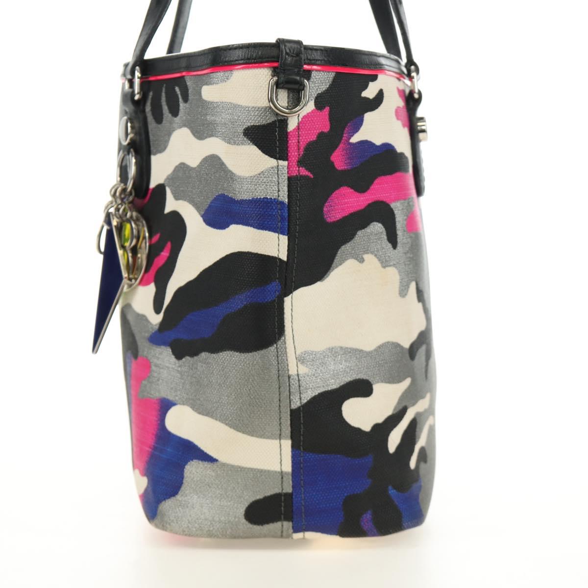 Christian Dior Anselmurail Tote Bag Canvas Multicolor Silver Auth 182566M