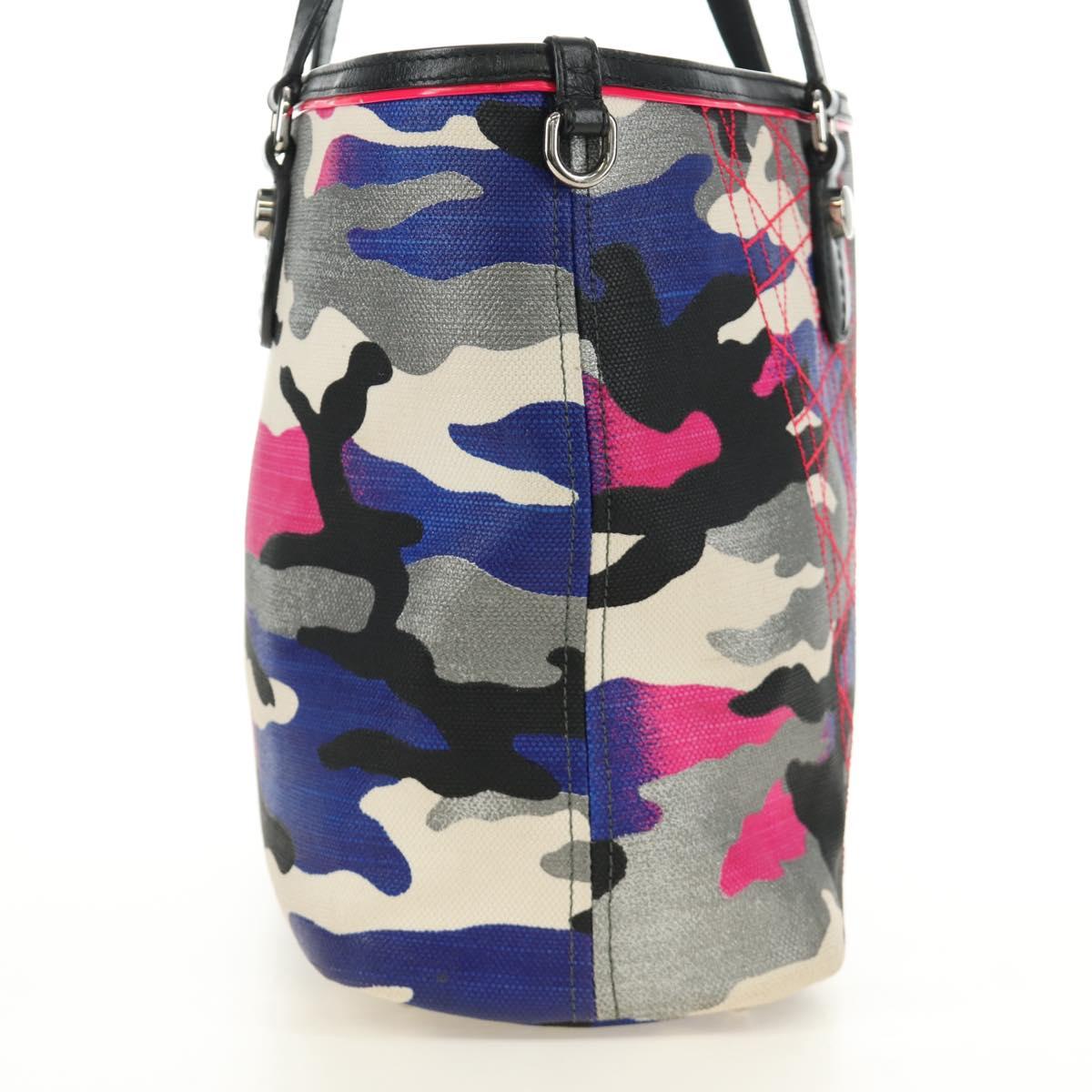 Christian Dior Anselmurail Tote Bag Canvas Multicolor Silver Auth 182566M