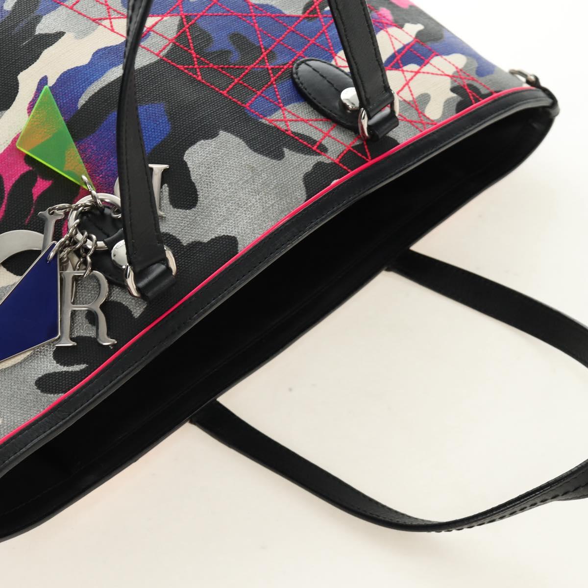 Christian Dior Anselmurail Tote Bag Canvas Multicolor Silver Auth 182566M