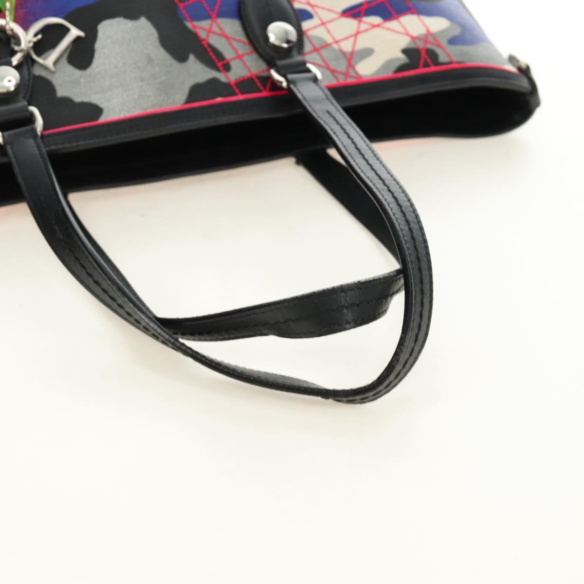 Christian Dior Anselmurail Tote Bag Canvas Multicolor Silver Auth 182566M