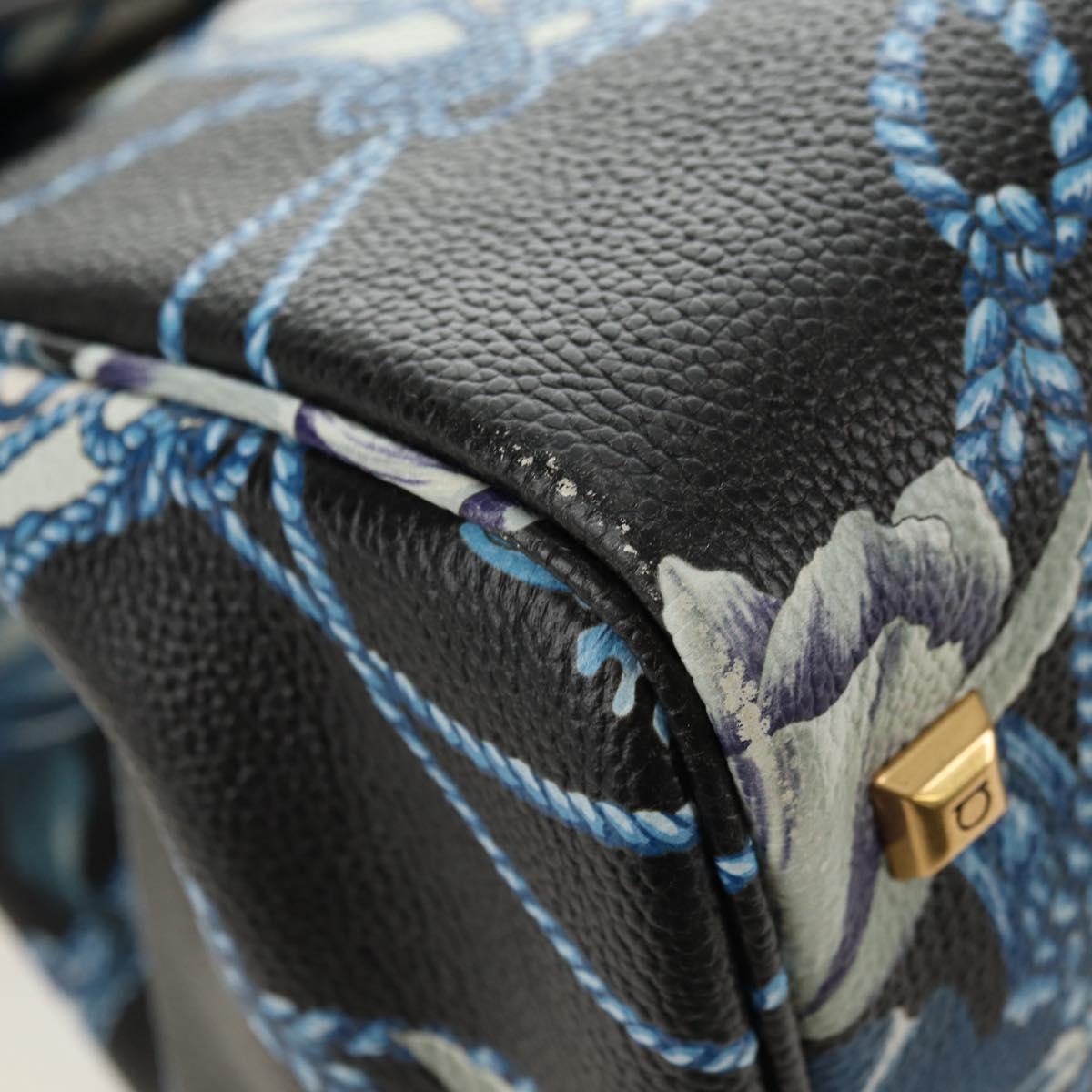 Salvatore Ferragamo Gancini Studio Bag Leather 2way Multicolor Gold Auth 182574M