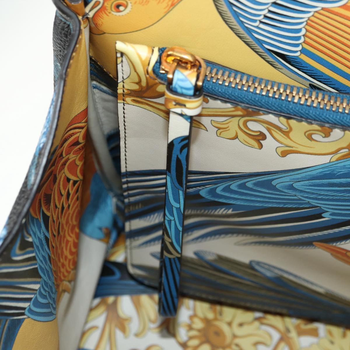 Salvatore Ferragamo Gancini Studio Bag Leather 2way Multicolor Gold Auth 182574M