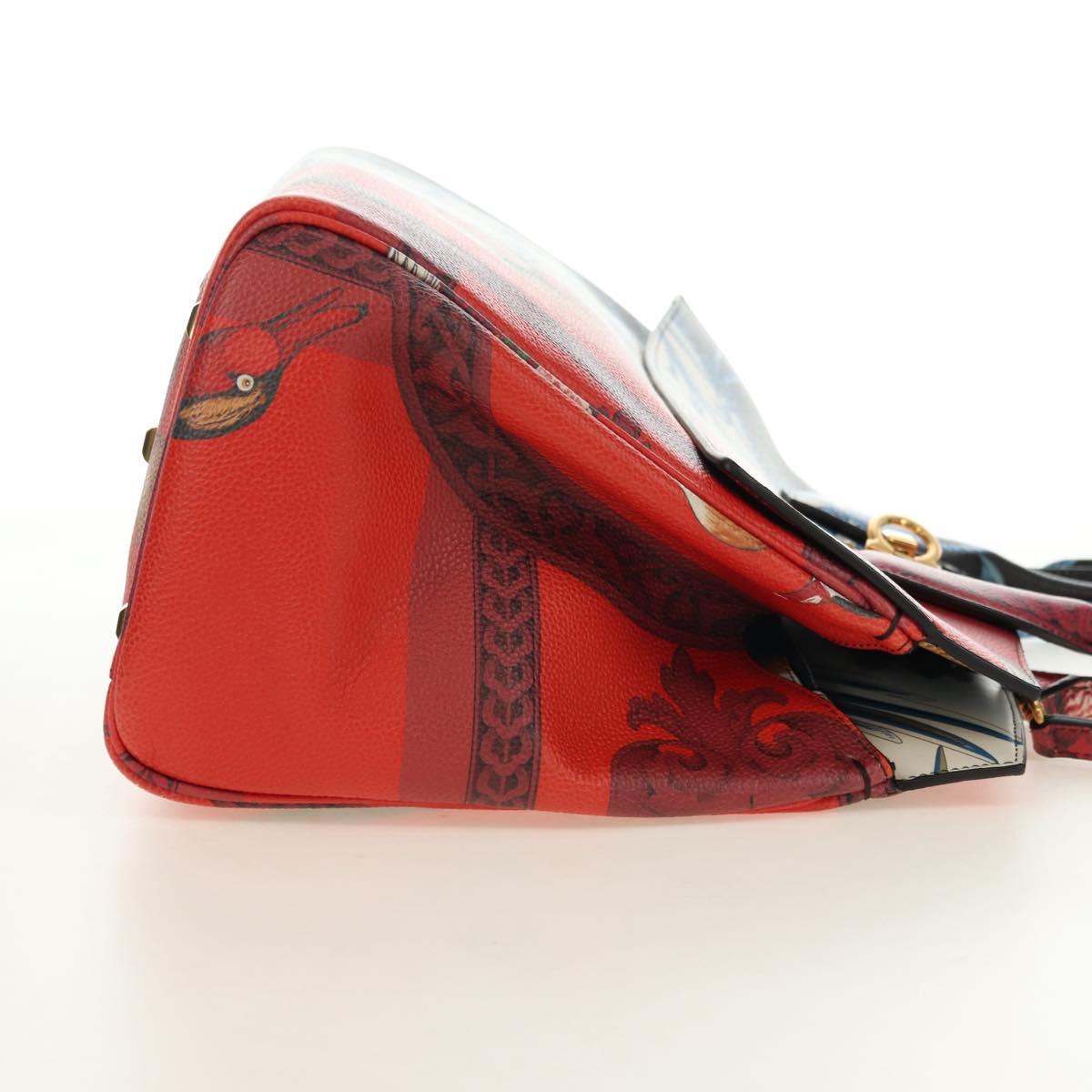 Salvatore Ferragamo Gancini Studio Bag Leather 2way Multicolor Gold Auth 182574M
