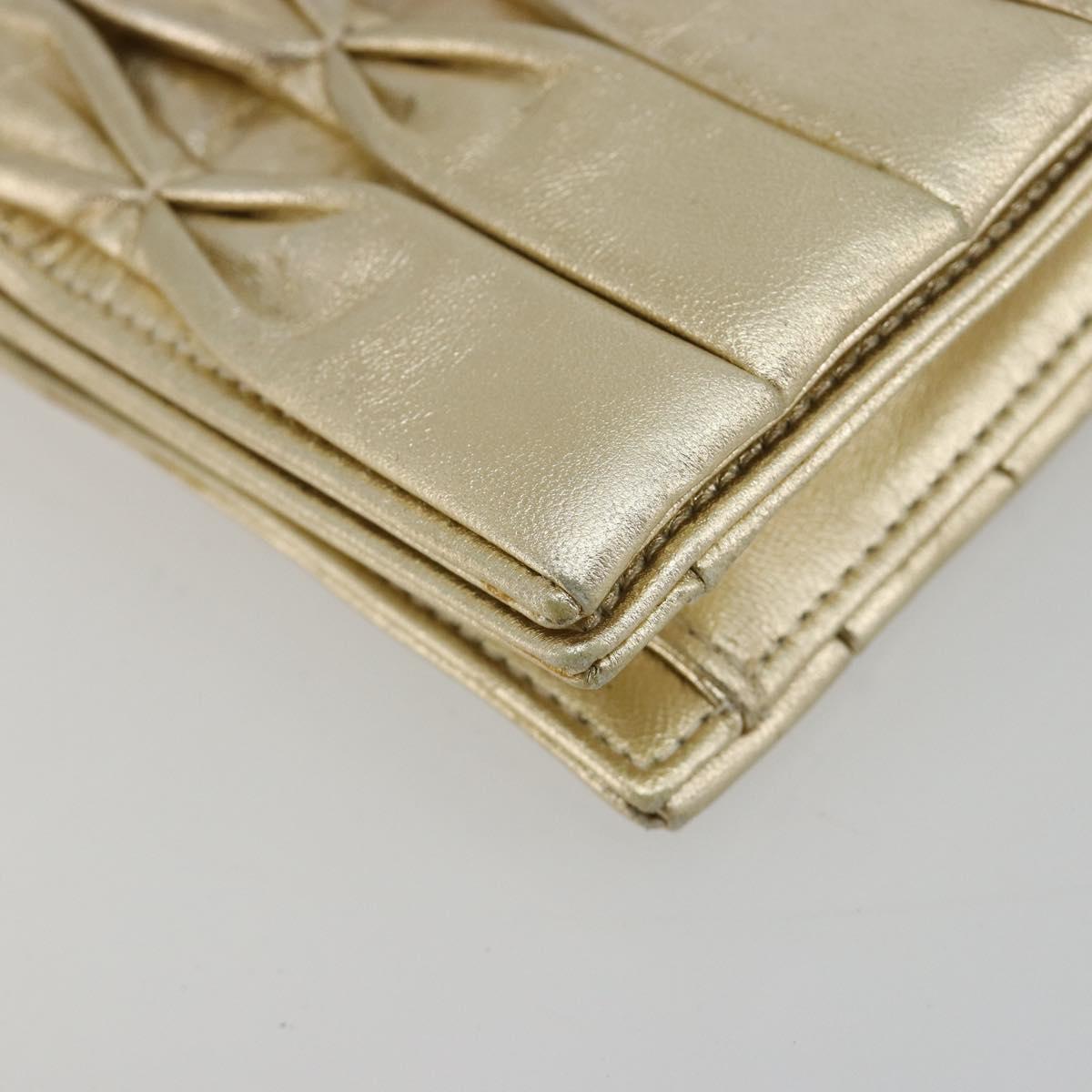 CHANEL Chain Shoulder Bag Lamb Skin Gold CC Auth 182577A