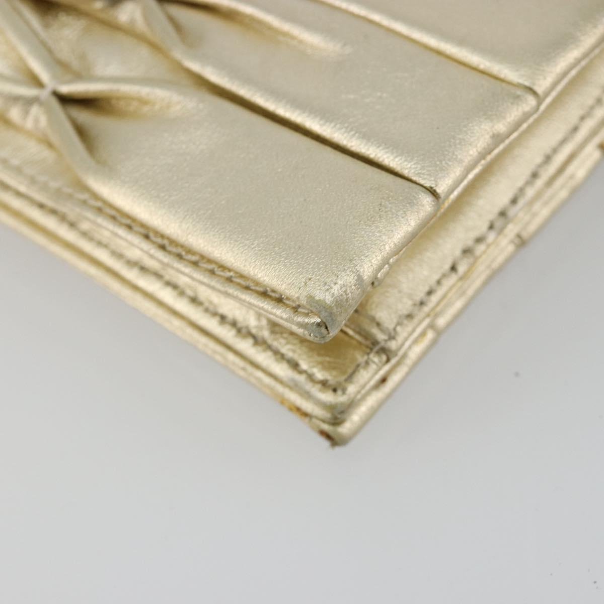 CHANEL Chain Shoulder Bag Lamb Skin Gold CC Auth 182577A