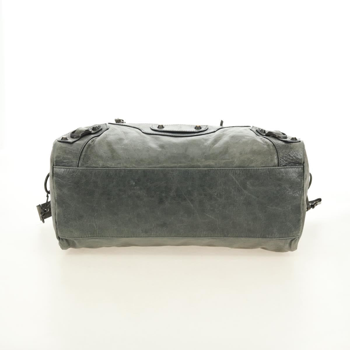 BALENCIAGA Zazigi Hand Bag Leather 2way Green 128523 Auth 182579V