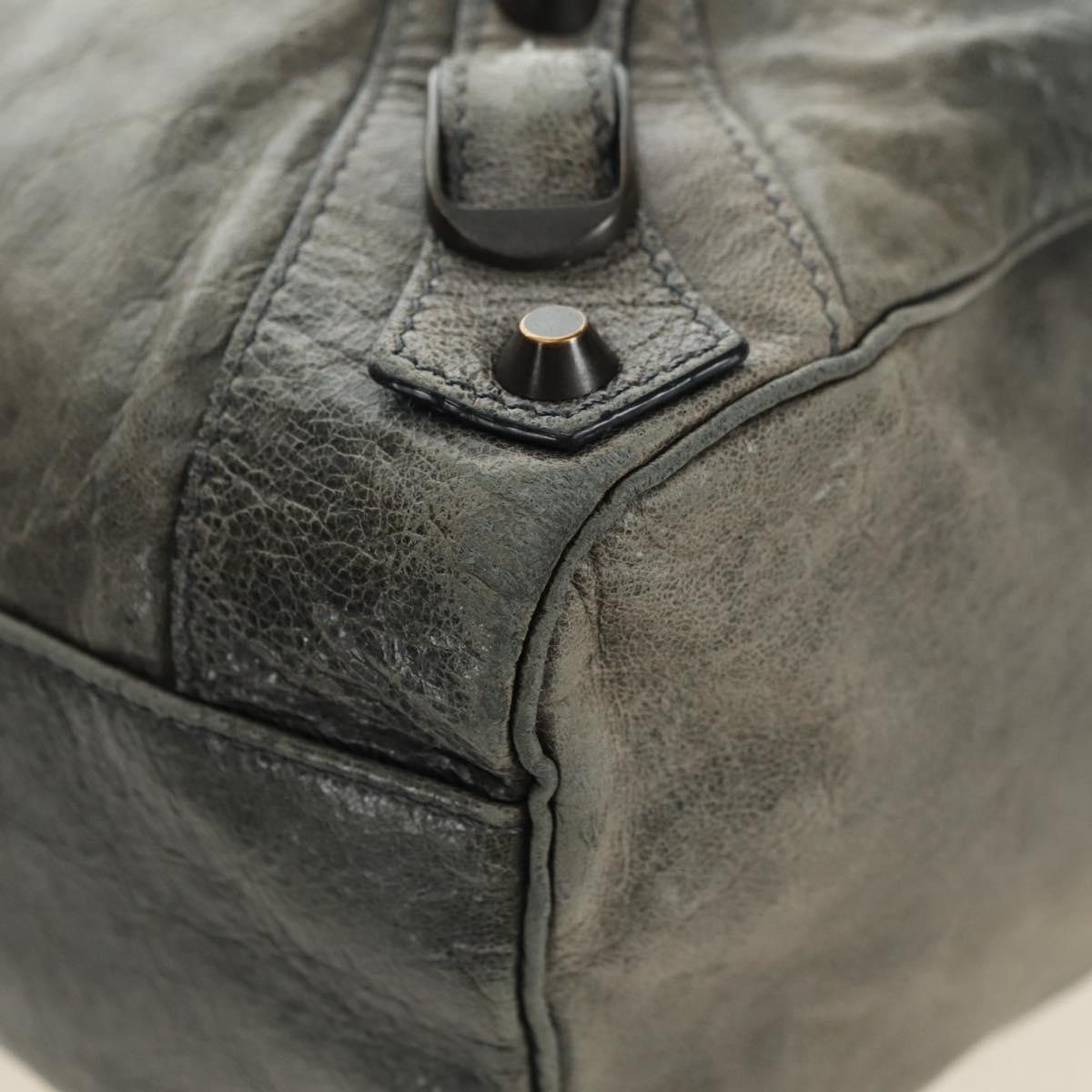 BALENCIAGA Zazigi Hand Bag Leather 2way Green 128523 Auth 182579V