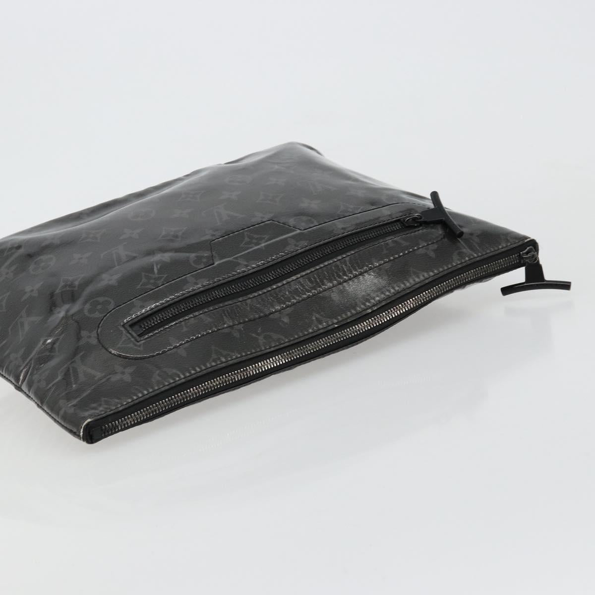 LOUIS VUITTON Monogram Eclipse Glaze Pochette Cosmos Black M63373 Auth 182580