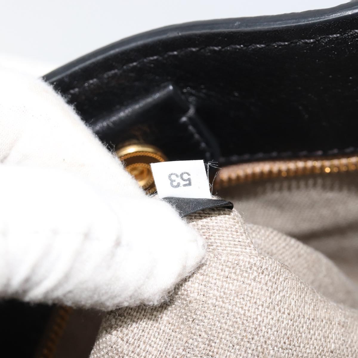Miu Miu Hand Bag Leather 2way Black Gold Auth 182587V