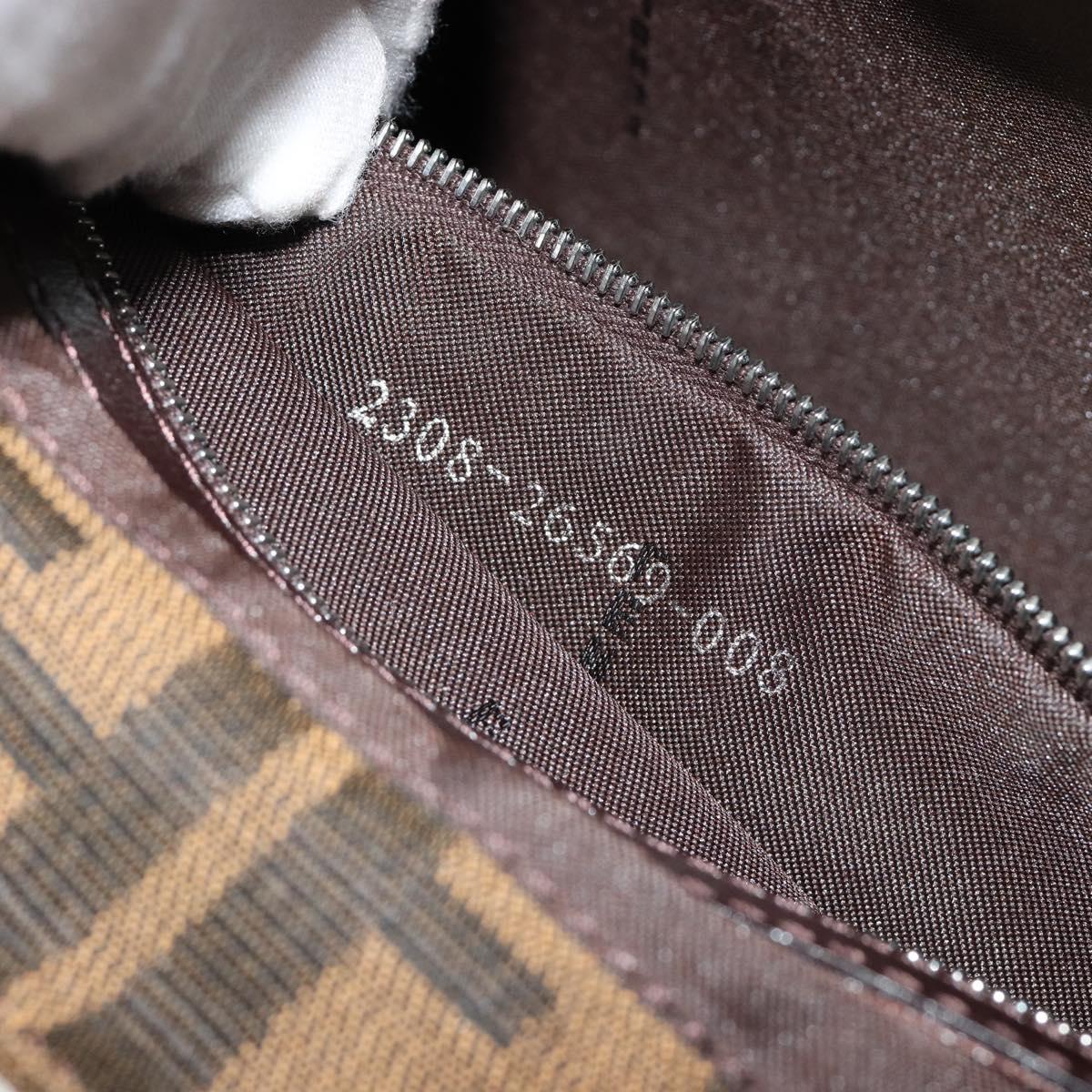 FENDI Zucca Canvas Mamma Baguette Shoulder Bag Black Brown Auth 182592M