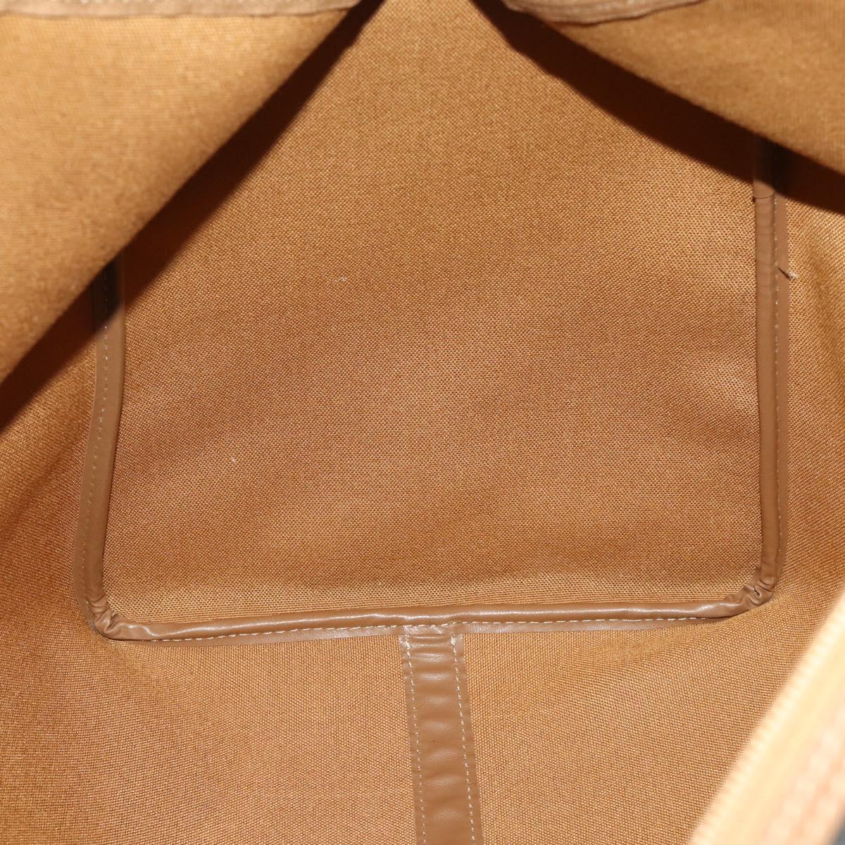 Christian Dior Honeycomb Canvas Boston Bag PVC Black Gold Auth 182602