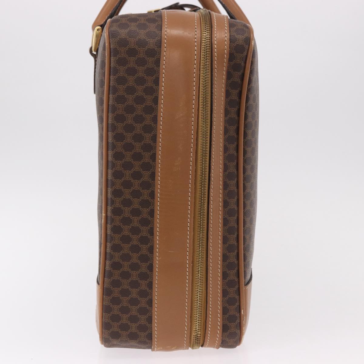 CELINE Attache Case Macadam Canvas Trunk PVC Brown Gold Auth 182603