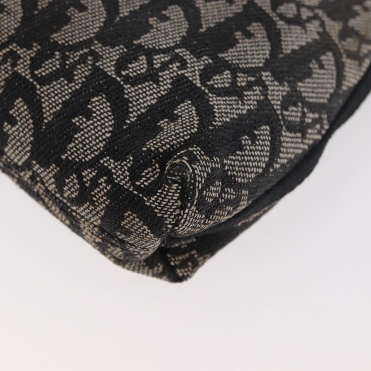 Christian Dior Trotter Canvas Accessory Pouch Gray Silver Auth 182611SAV