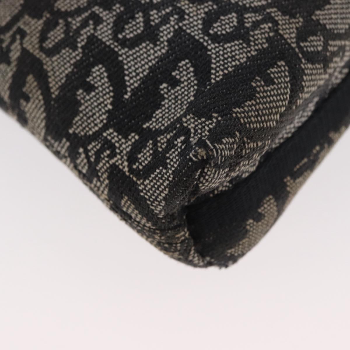 Christian Dior Trotter Canvas Accessory Pouch Gray Silver Auth 182611SAV