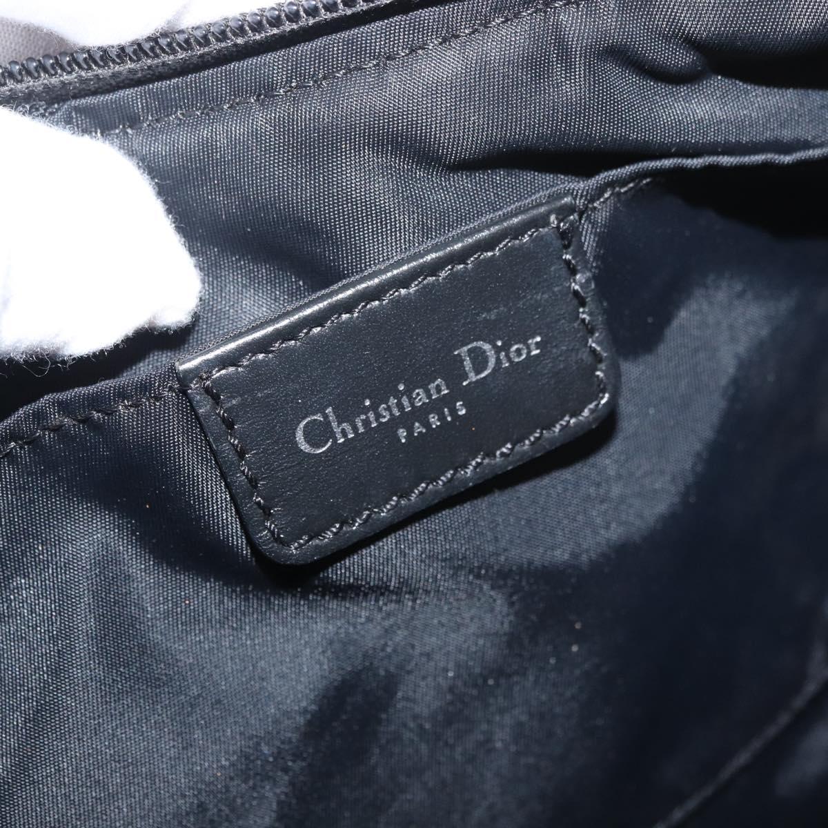 Christian Dior Trotter Canvas Accessory Pouch Gray Silver Auth 182611SAV