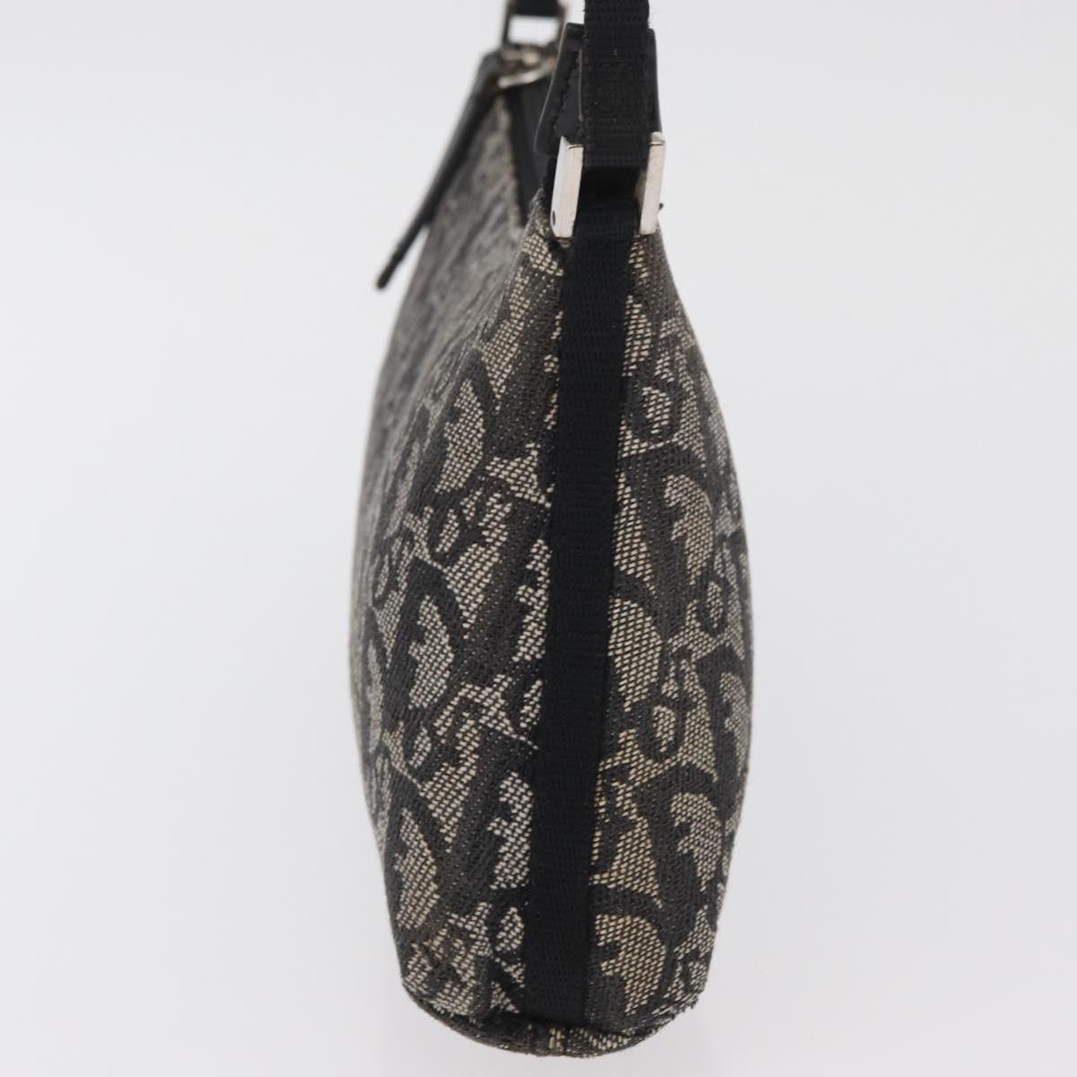 Christian Dior Trotter Canvas Accessory Pouch Gray Silver Auth 182611SAV