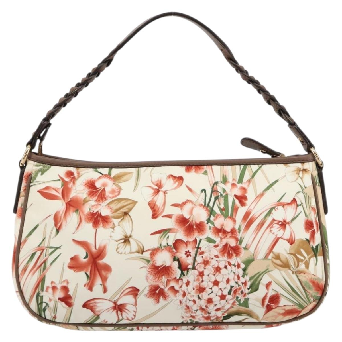Salvatore Ferragamo Gancini Animal Pattern Bag Canvas Multicolor Auth 182618A