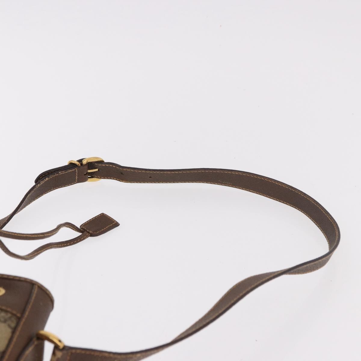 GUCCI GG Supreme Web Sherry Line Shoulder Bag PVC Beige Gold Auth 182622