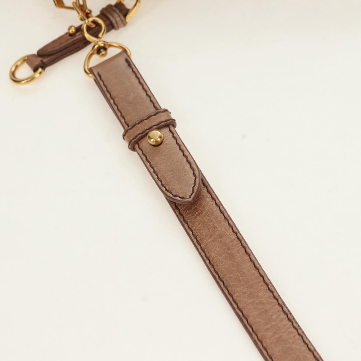 Miu Miu Hand Bag Leather 2way Beige Gold Auth 182623SAM