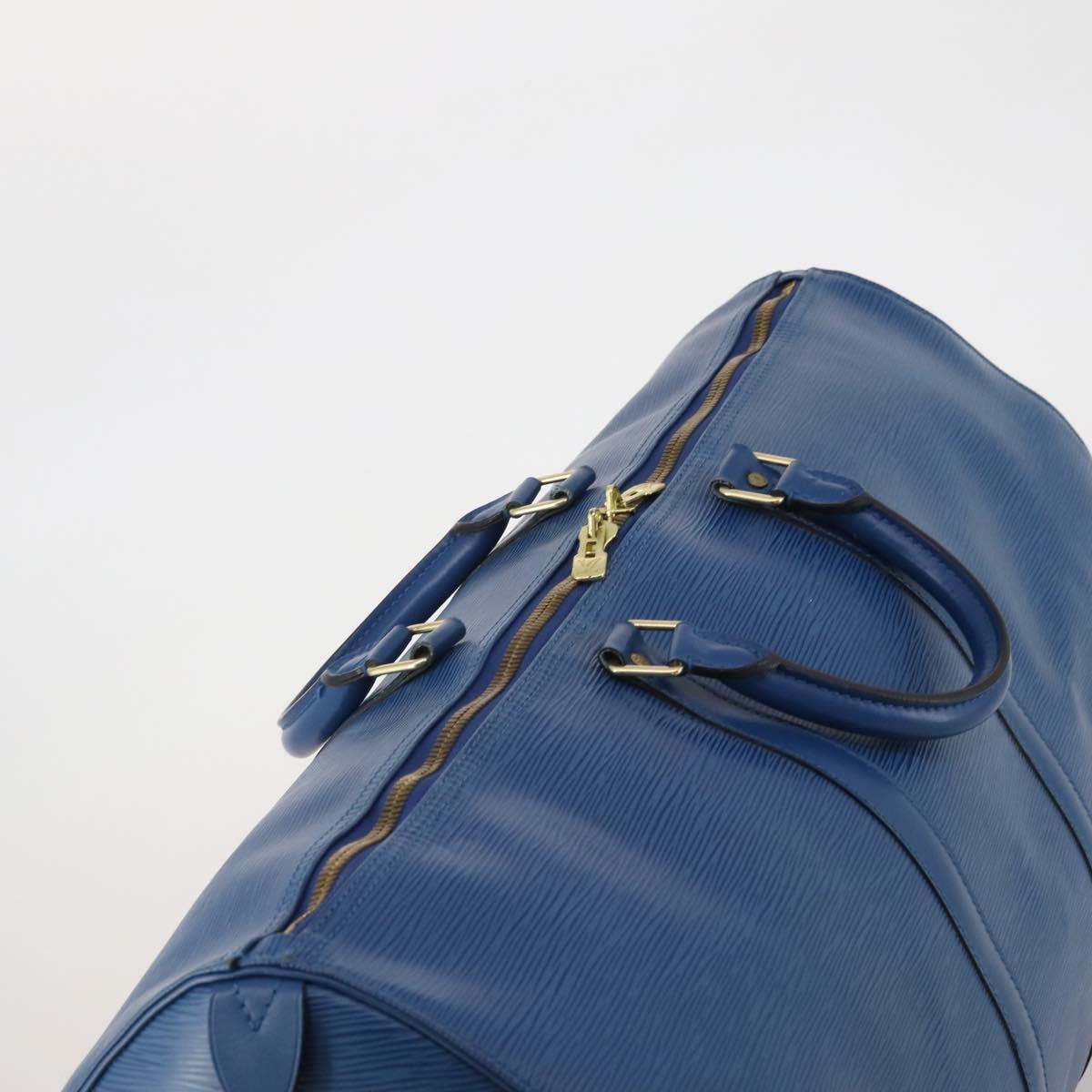 LOUIS VUITTON Epi Keepall 55 Boston Bag Toledo Blue M42955 LV Auth 182624